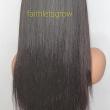 Load image into Gallery viewer, Silk - top 4x4 lace closure glue less wig 20&#39;&#39; 100% brazillian hair  straight Natural colour 150% density