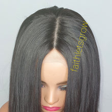 Load image into Gallery viewer, Silk - top 4x4 lace closure glue less wig 20&#39;&#39; 100% brazillian hair  straight Natural colour 150% density