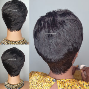 Latavia Pixie Cut Wig Full Machine Made human Glueless Short Glueless Brazilian Remy Hair