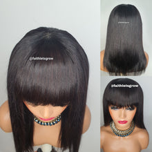 Load image into Gallery viewer, Fringe with lace finish 12inch natural yaki straight