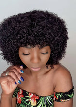 Load image into Gallery viewer, Kinky curly 8inch bangs wig brazilian hair