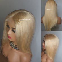 Load image into Gallery viewer, Colour 613 4x4 lace closure 16&quot; glueless wig Brazilian hair