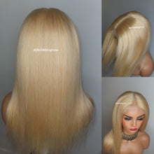 Load image into Gallery viewer, Colour 613 4x4 lace closure 16&quot; glueless wig Brazilian hair