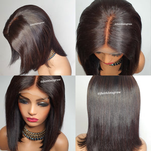 10" straight 4x4 lace-closure brazilian hair glueless wig