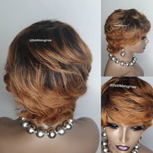 Load image into Gallery viewer, 6 inche pixie cut colour TB /30 machine made 150% density braziliain hair