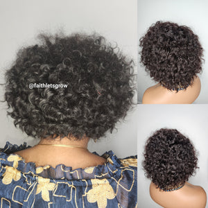 Deep wave 8" bob cut No lace wig braizilian hair 150% density