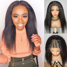 Load image into Gallery viewer, Kinky Straight 4x4 Lace closure Wig Human Hair Wigs Brazilain  Hair 180% Density Human Hair Wigs