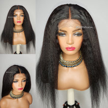 Load image into Gallery viewer, Kinky Straight 4x4 Lace closure Wig Human Hair Wigs Brazilain  Hair 180% Density Human Hair Wigs